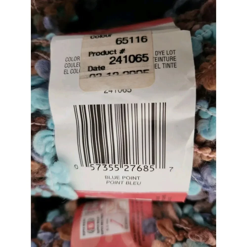 Patons Pooch Yarn Lot 7 Skeins Super Bulky 6 Boucle Textured In Blue Point